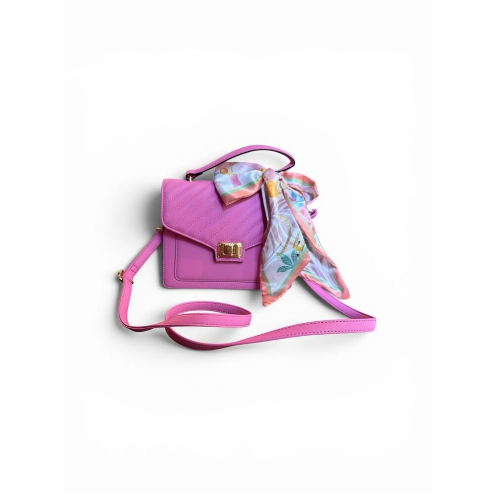 NWOT Aldo Pink Quilted Crossbody with Scarf Accent